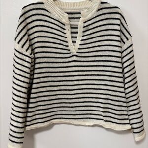 Striped Black and White Women's Sweater